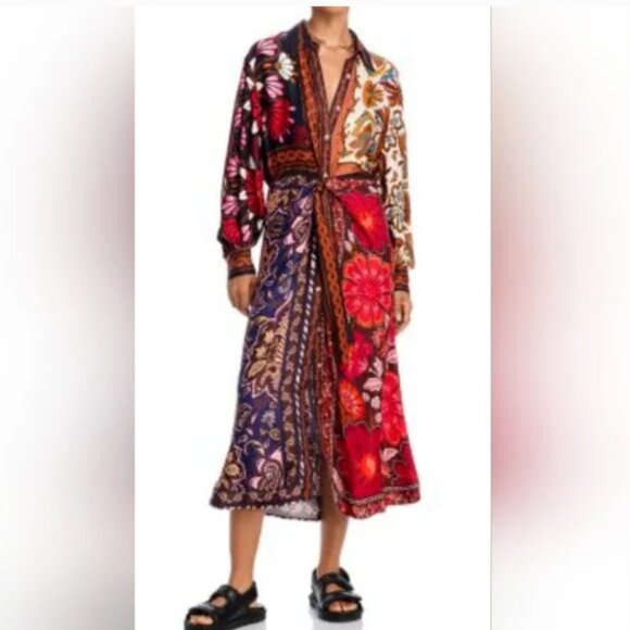 Farm Rio Miranda Shirt Midi Dress size S - Picture 2 of 9